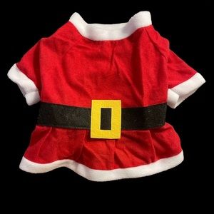 Adorable DOG SANTA SUIT-States size LARGE. My opinion it is a size SMALL